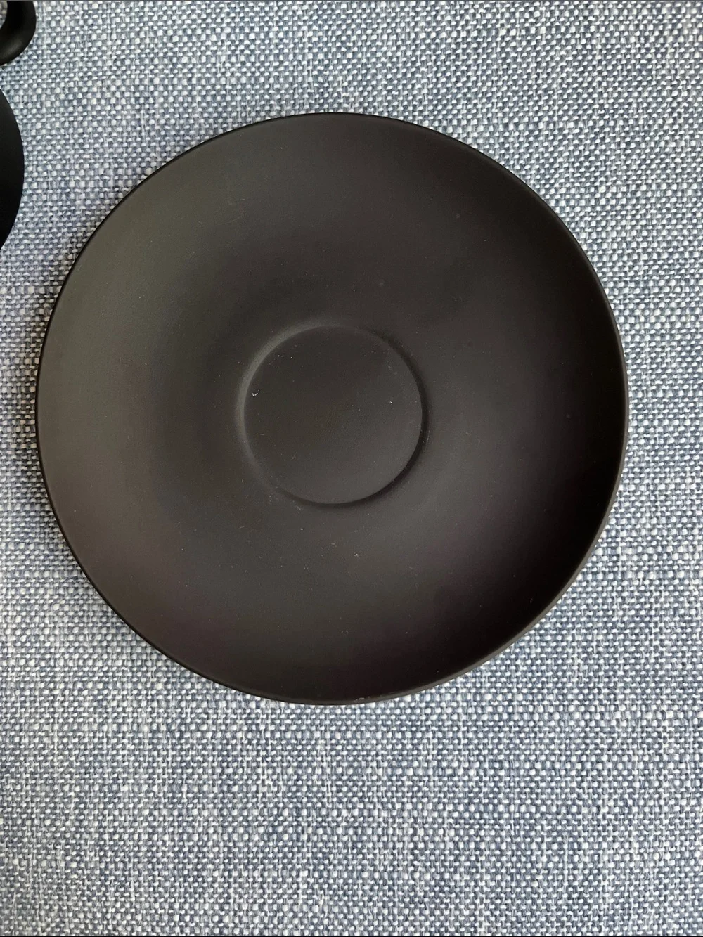 Wedgwood‎ Basalt Tea Cup Saucer Set England Matte Black Vintage